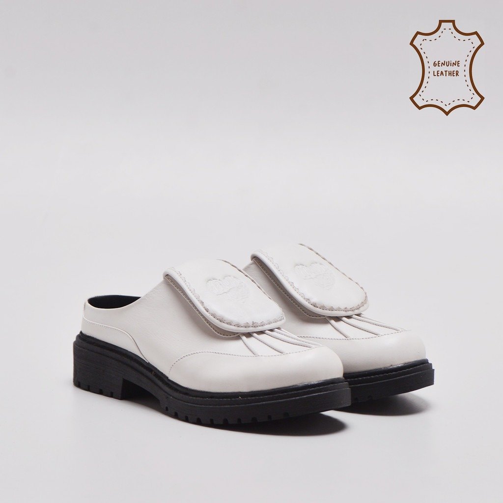 Olea Mules Genuine Leather White