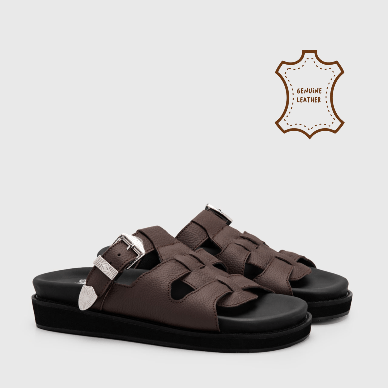 Savier Sandals Genuine Leather Brown