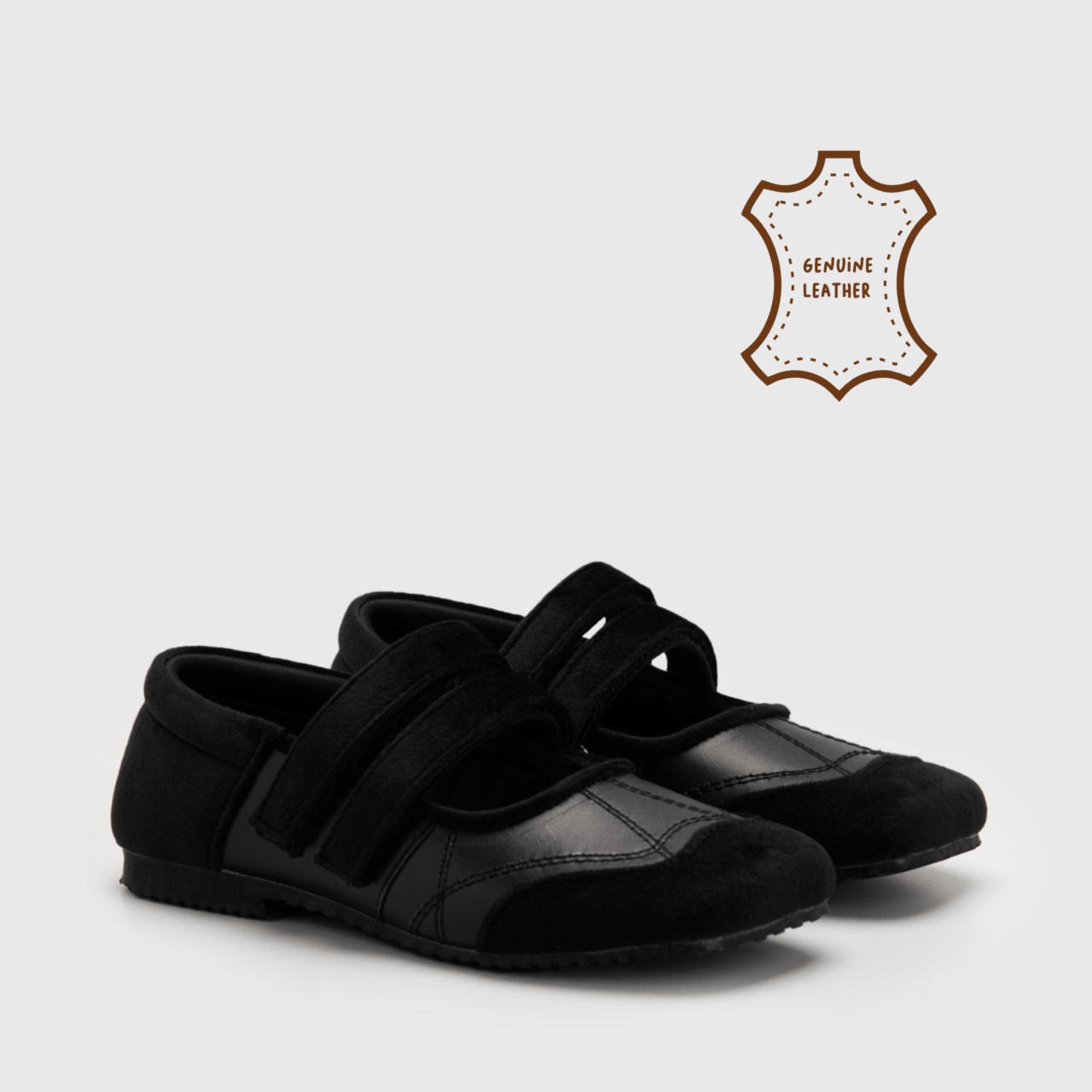 Odie Flat Shoes Genuine Leather Black