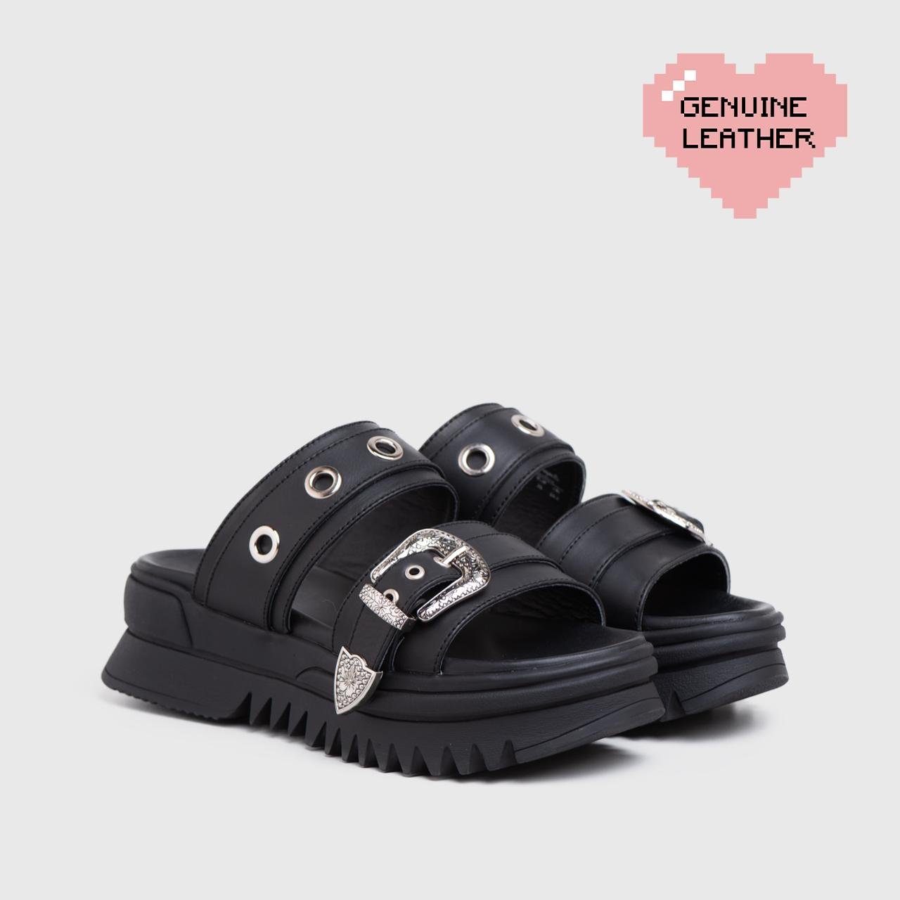 Zavy Sandals Genuine Leather Black