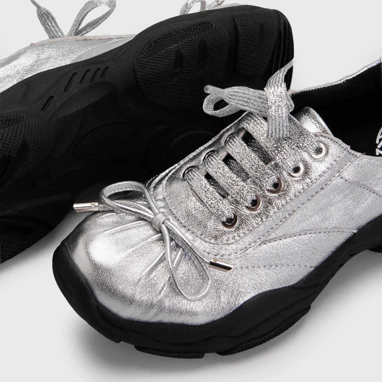 Entra Sneakers Genuine Leather Silver - Image 5