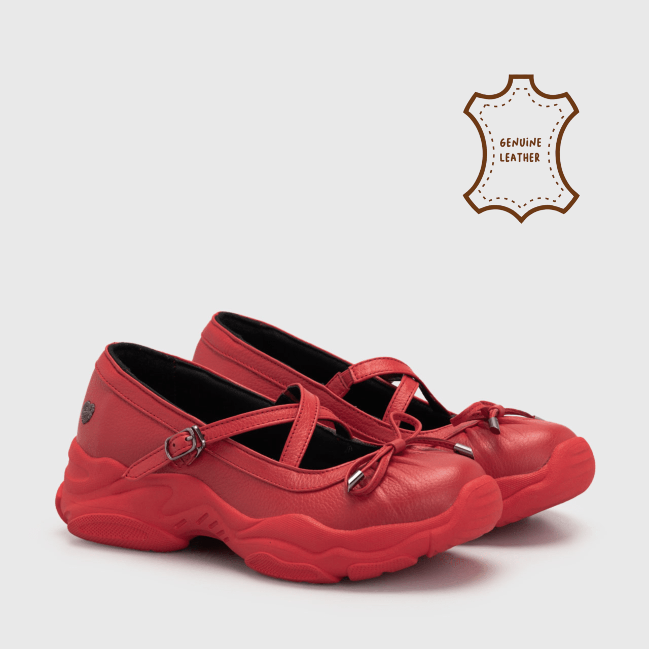 Swift Sneakers Balerina Genuine Leather Red