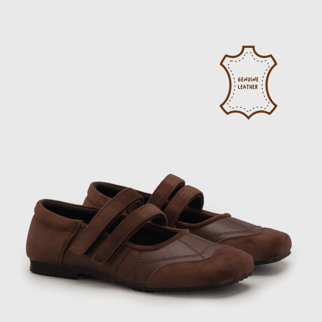 Odie Flat Shoes Genuine Leather Brown