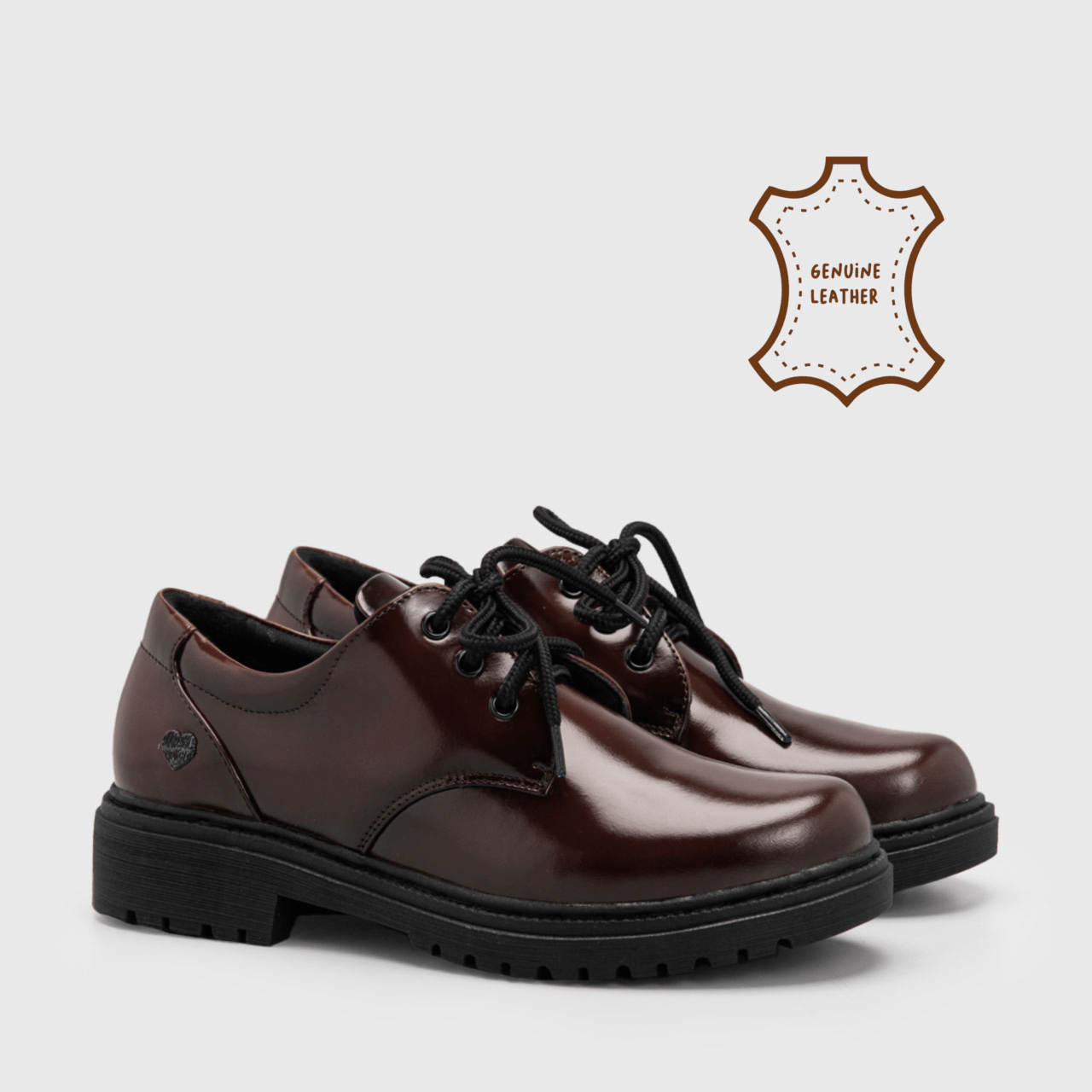 Vailey Oxford Genuine Leather Burnished Coffee Brown