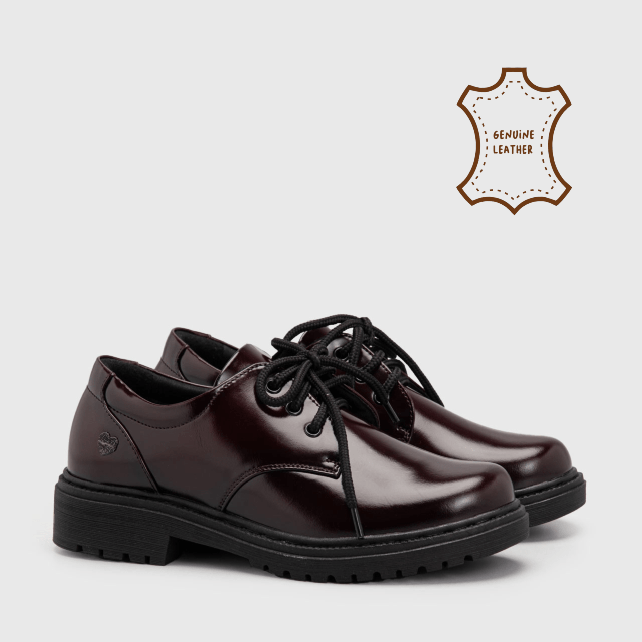 Vailey Oxford Brushed Off Genuine Leather Maroon
