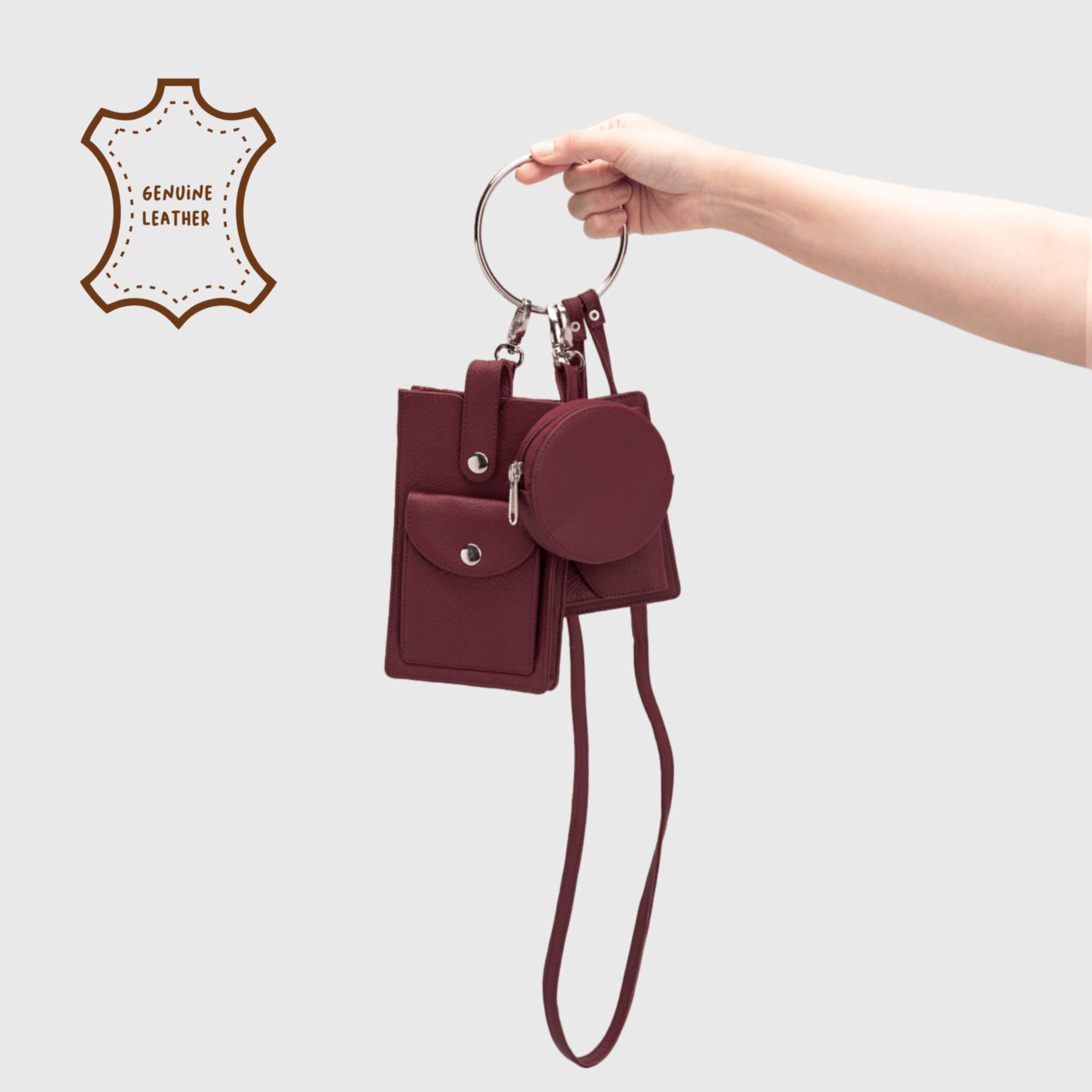 Lyona Multi Wallet Genuine Leather Maroon