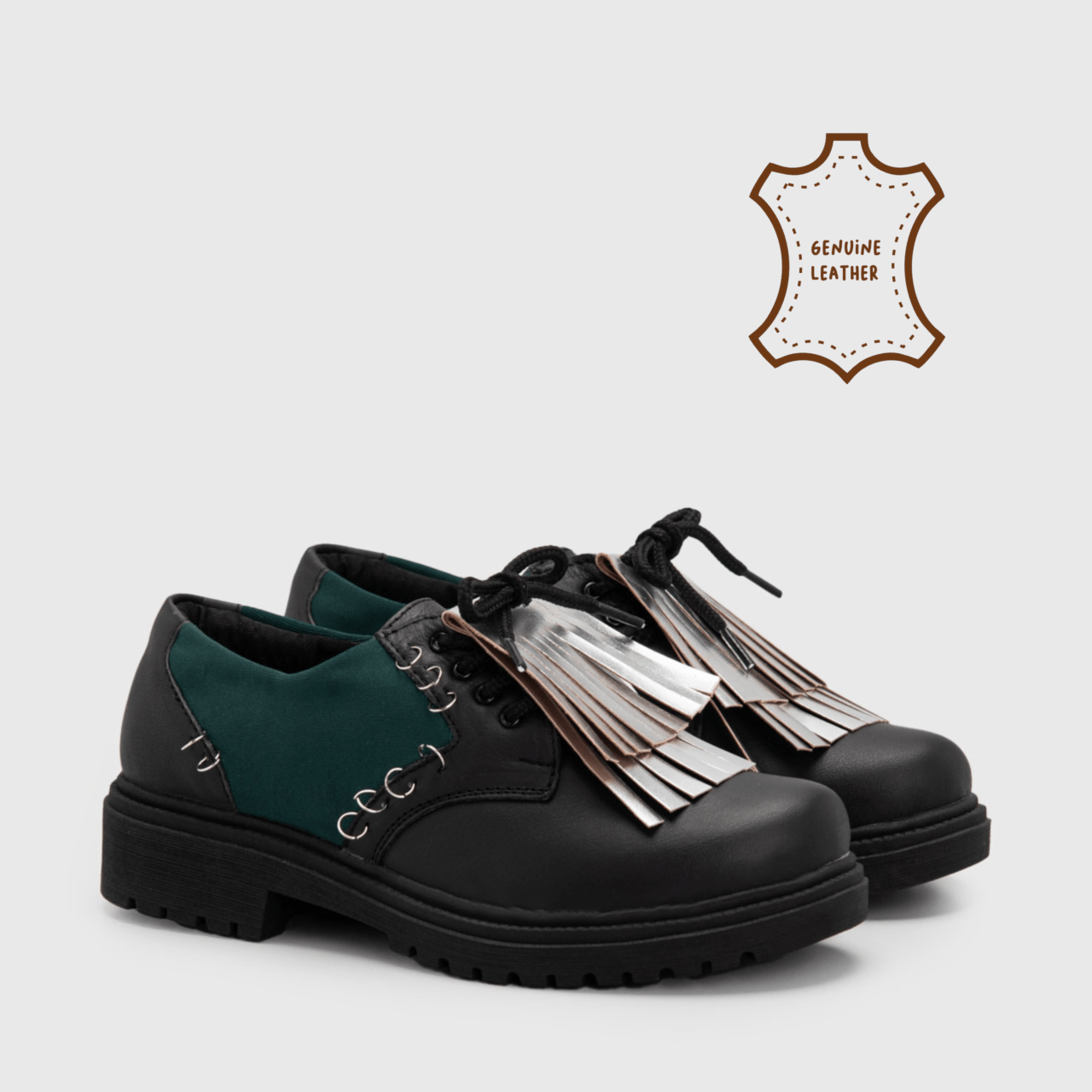 Alveera Oxford Genuine Leather Green