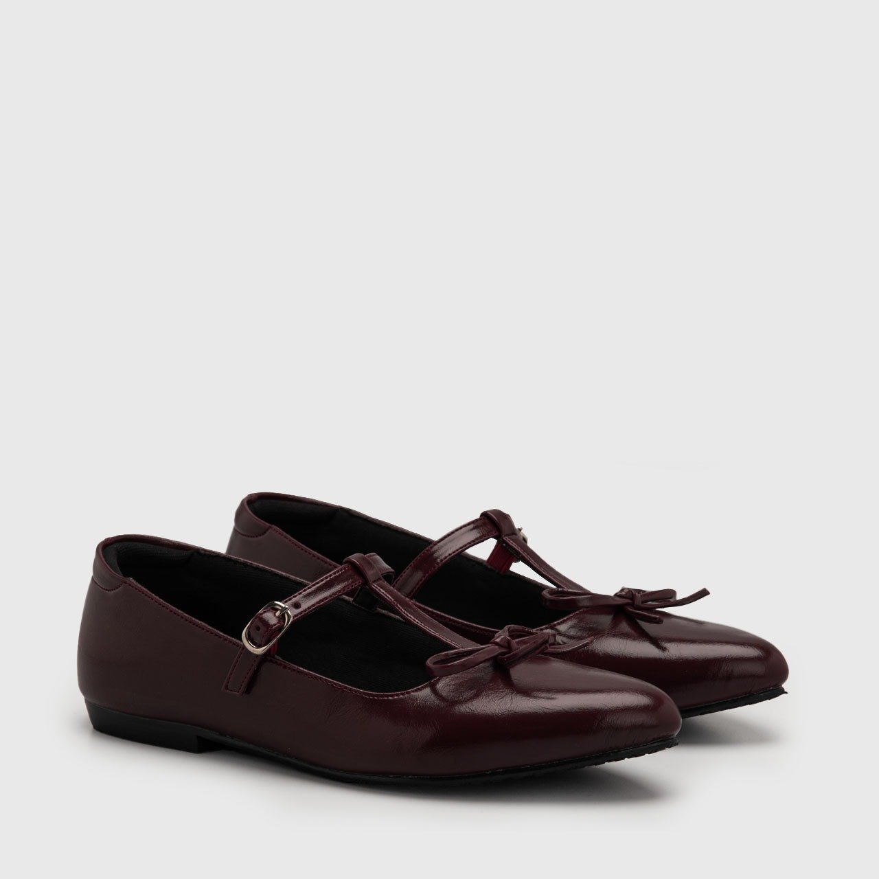 Adorable Projects - Lunaris Bow Flat Maroon - Sepatu Wanita
