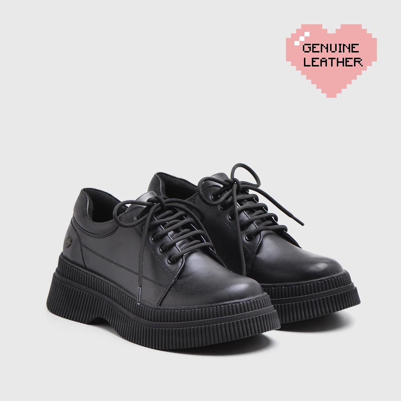 Latizia Platform Sneakers Genuine Leather Black