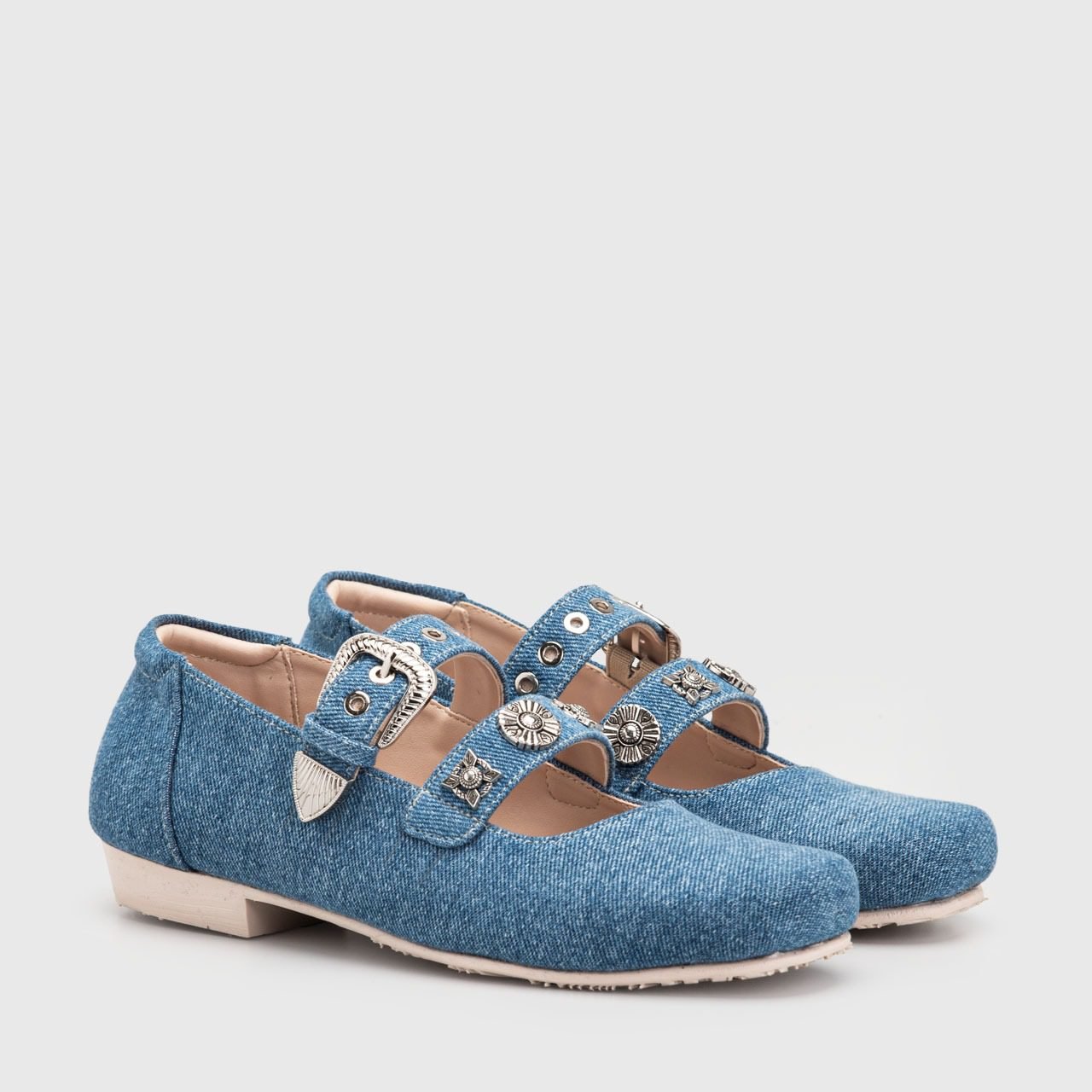 Adorable Projects - Brighit Britania Flat Shoes Light Blue - Sepatu Wanita