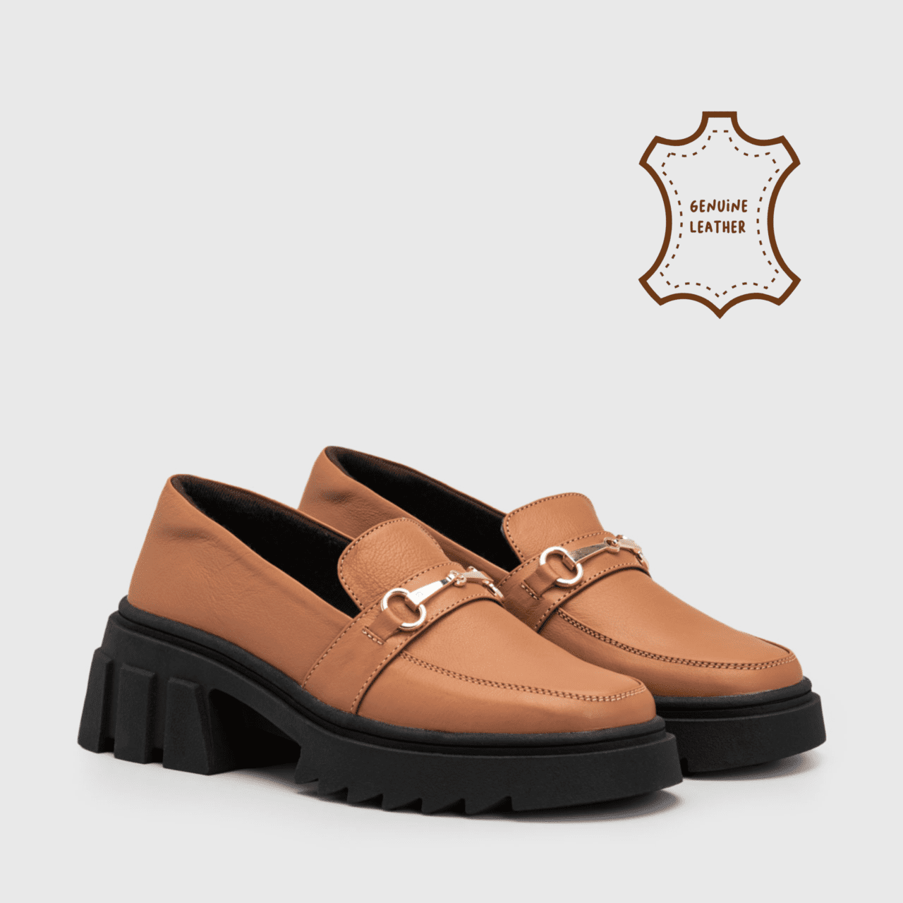 Sillia Oxford Genuine Leather Tan