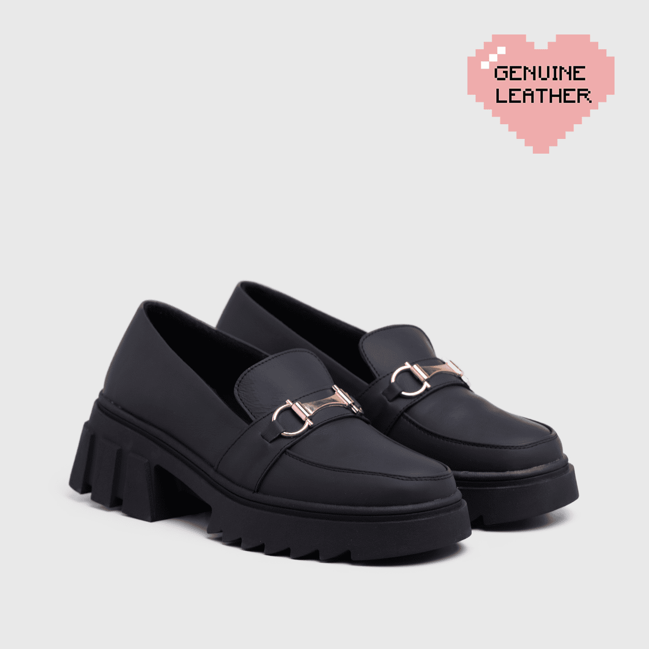 Sillia Oxford Genuine Leather Black