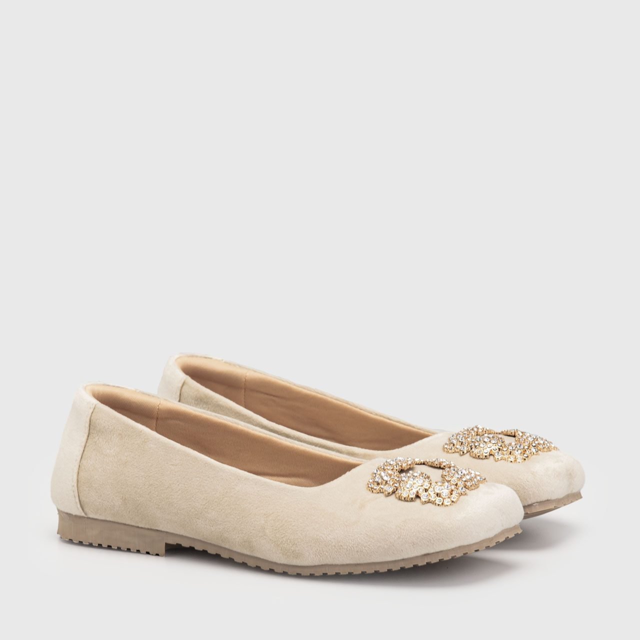 Anneau Flat Shoes Cream