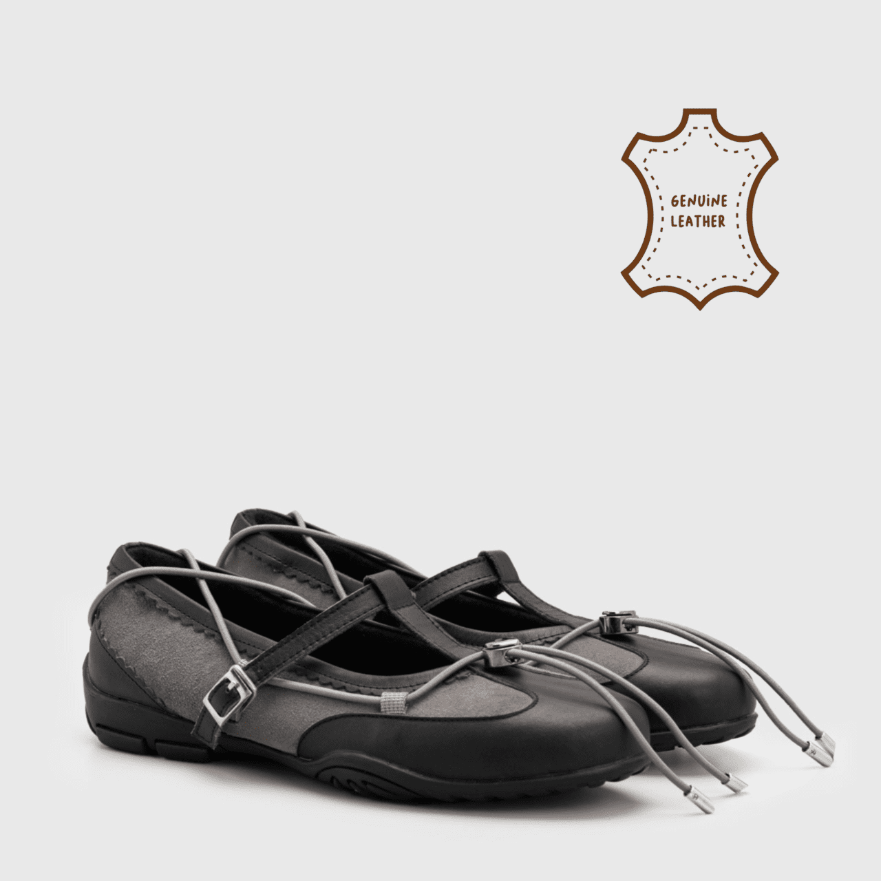 Suza Flat Shoes Genuine Leather Black