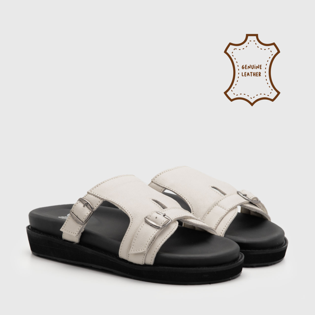 Yuzefi Sandals Genuine Leather Cream