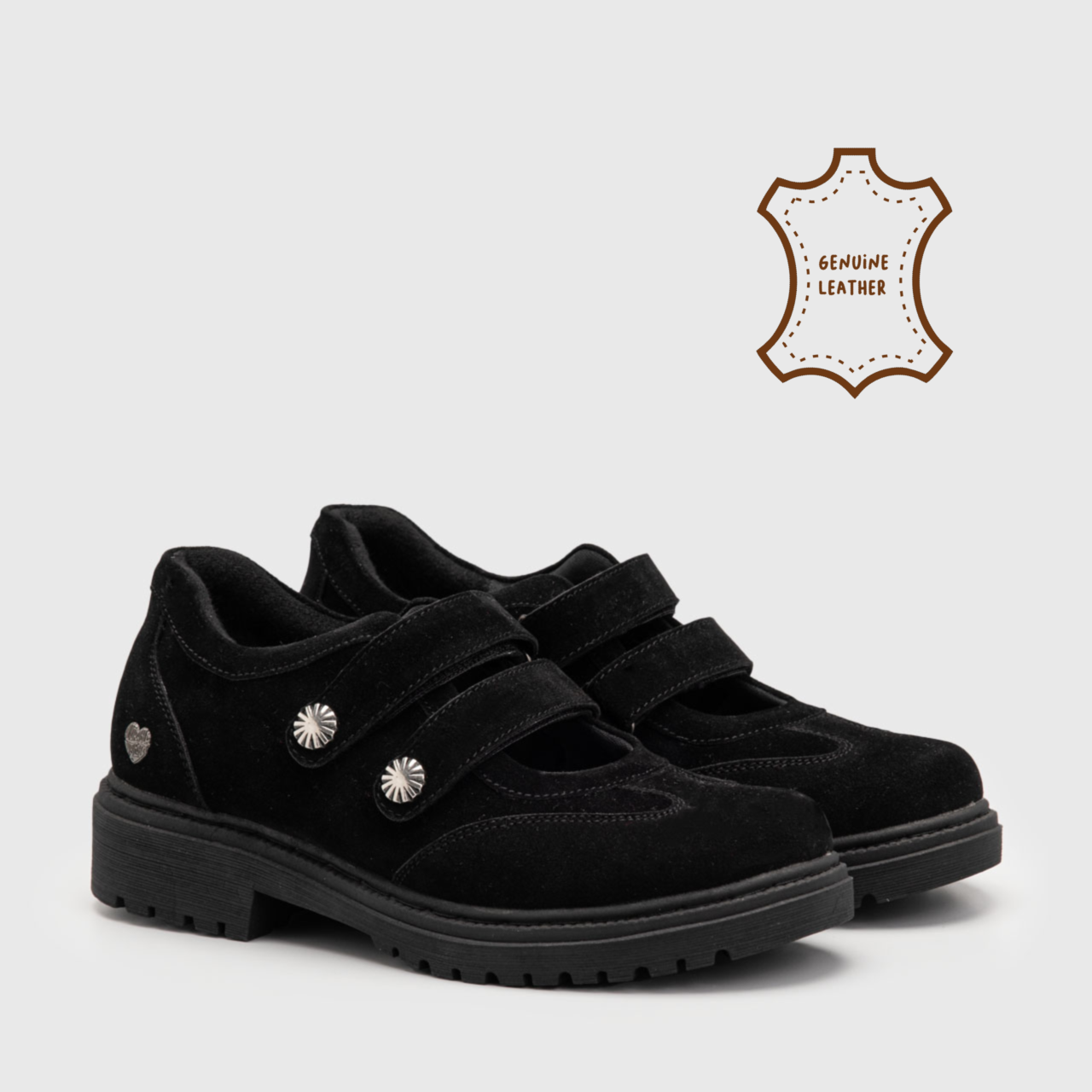 Nyka Oxford Genuine Suede Black