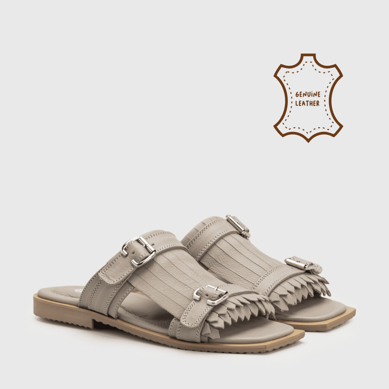 Glisa Sandals Genuine Leather Grey