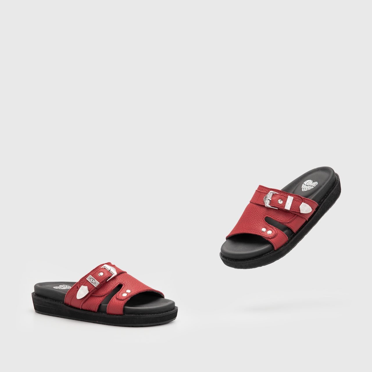 Divya Sandals Genuine Leather Red - Image 2