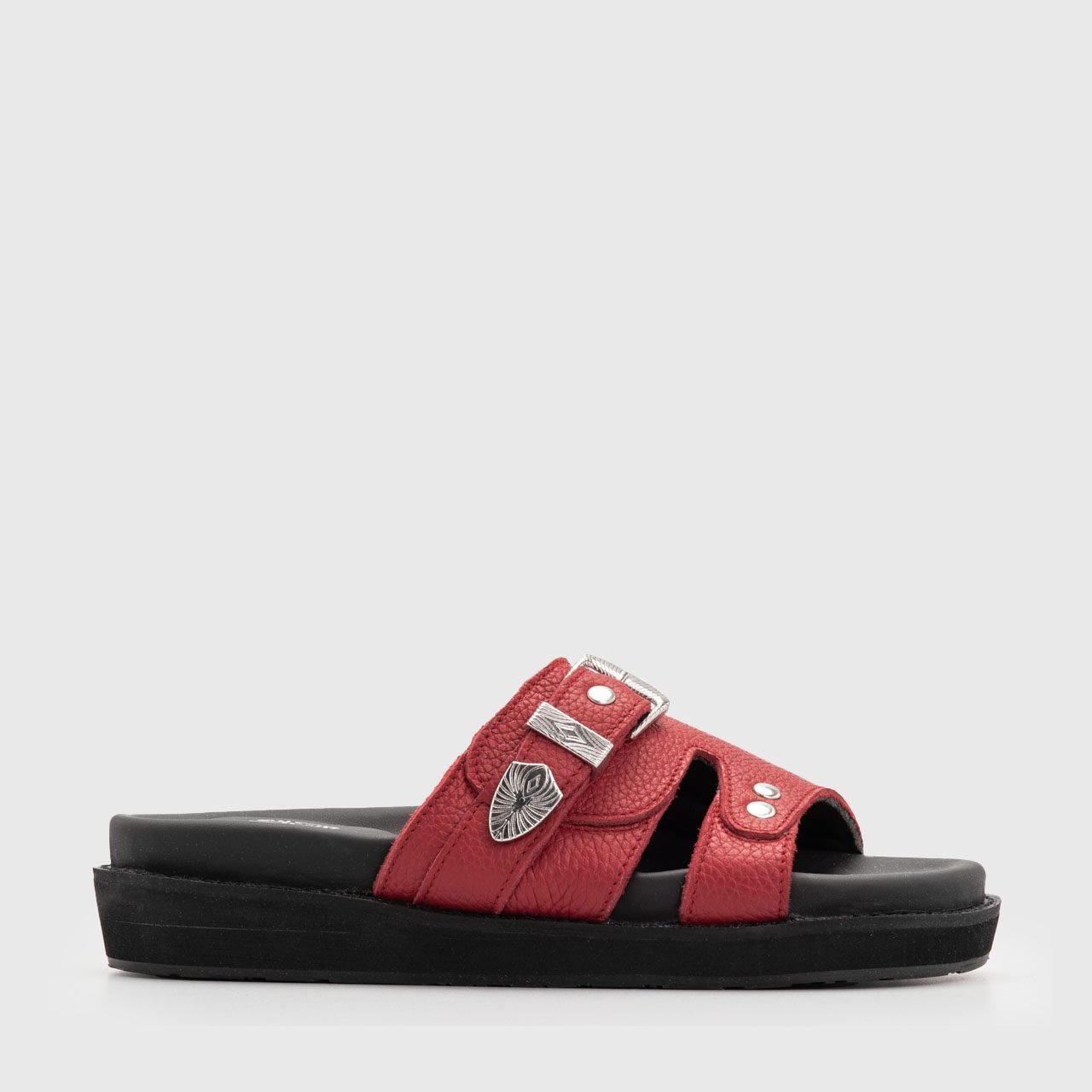 Divya Sandals Genuine Leather Red - Image 3
