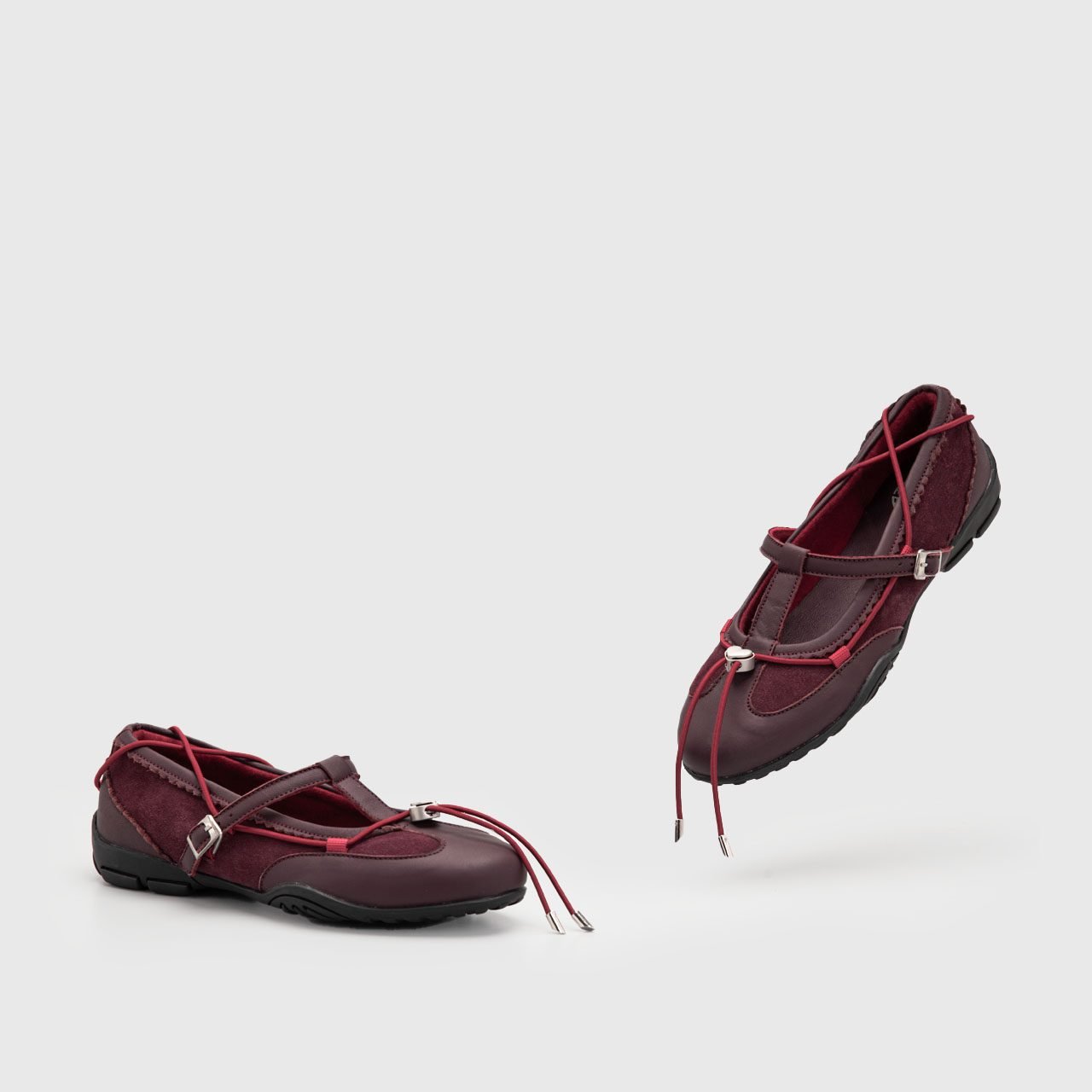 Suza Flat Shoes Genuine Leather Burgundy - Image 3