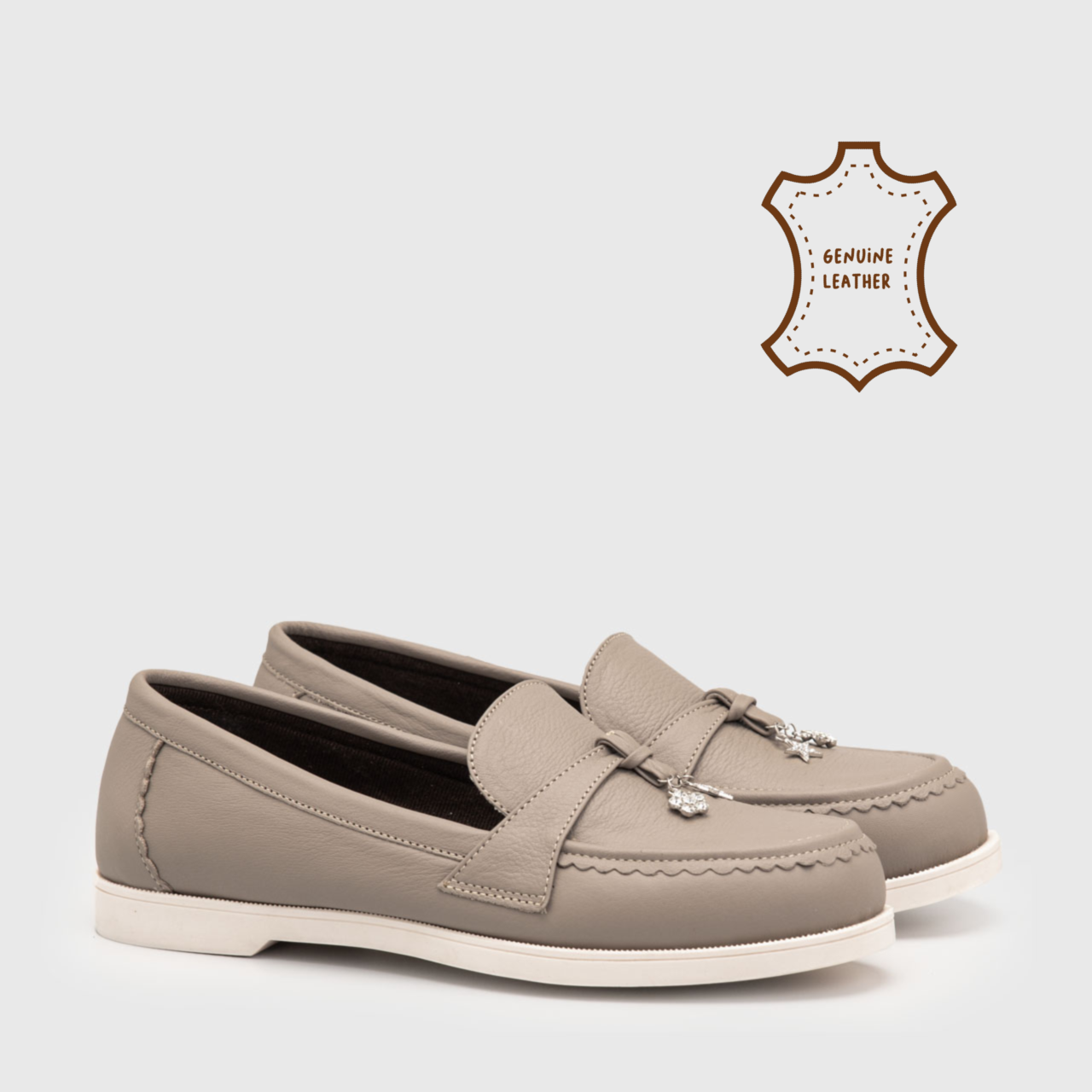 Huzperia Loafer Genuine Leather Taupe