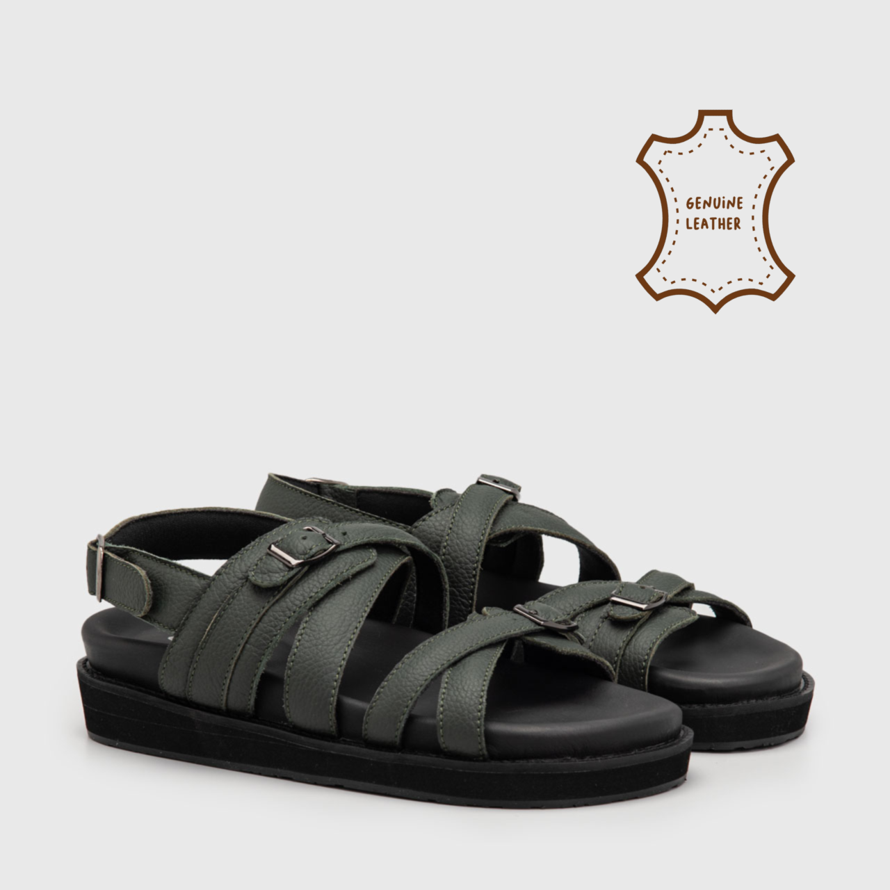 Samantha Sandals Genuine Letaher Olive