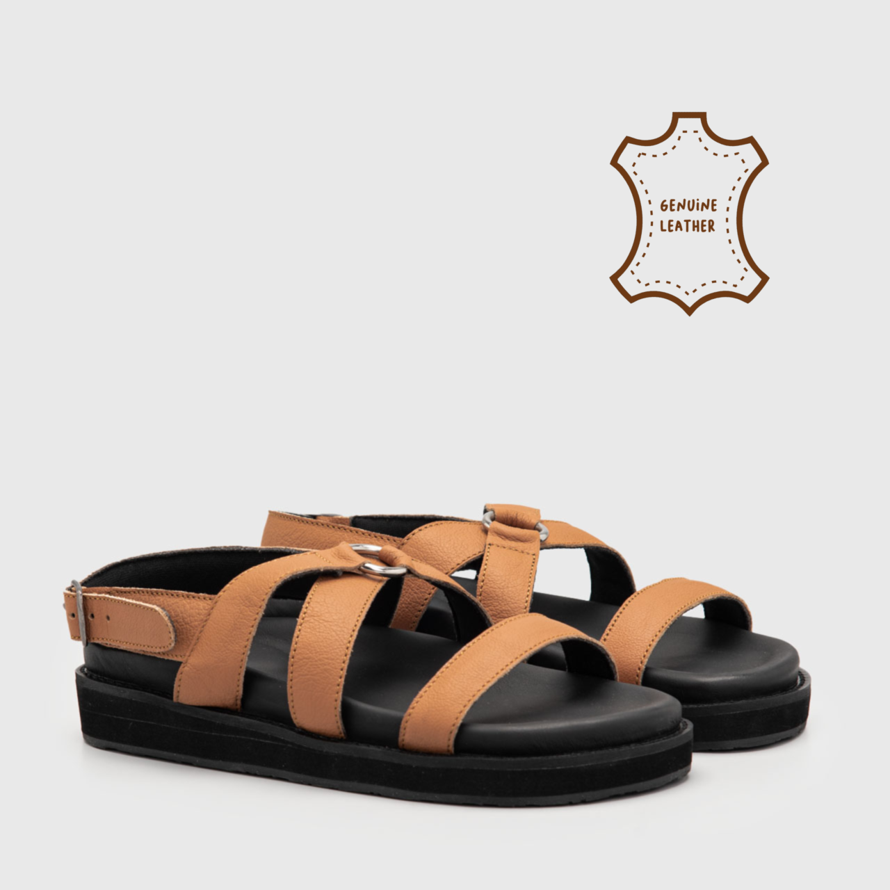 Givanni Sandals Genuine Letaher Tan