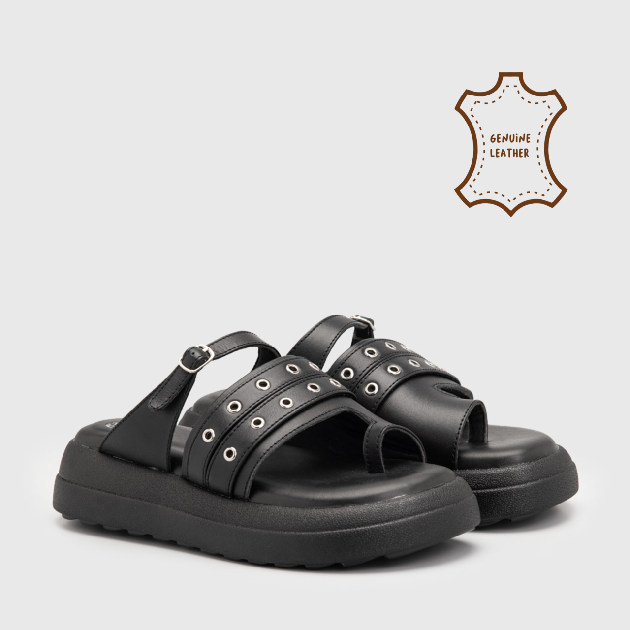 Kean Sandals Genuine Leather Black