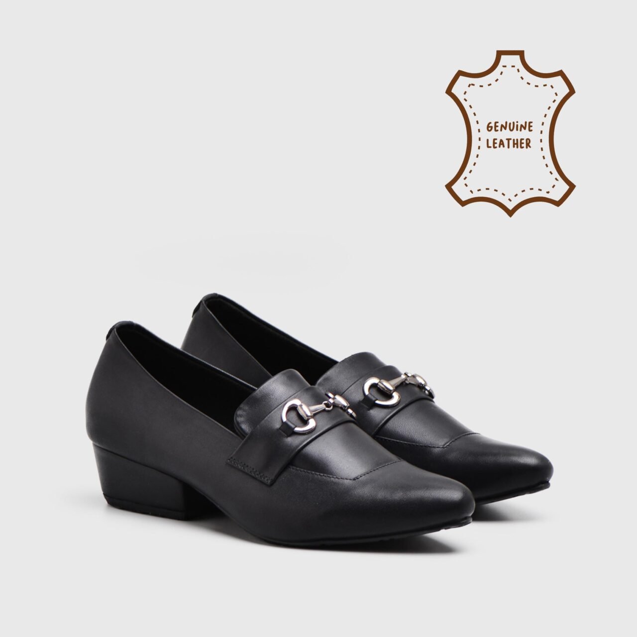Zwette Mini Heels Genuine Leather Black