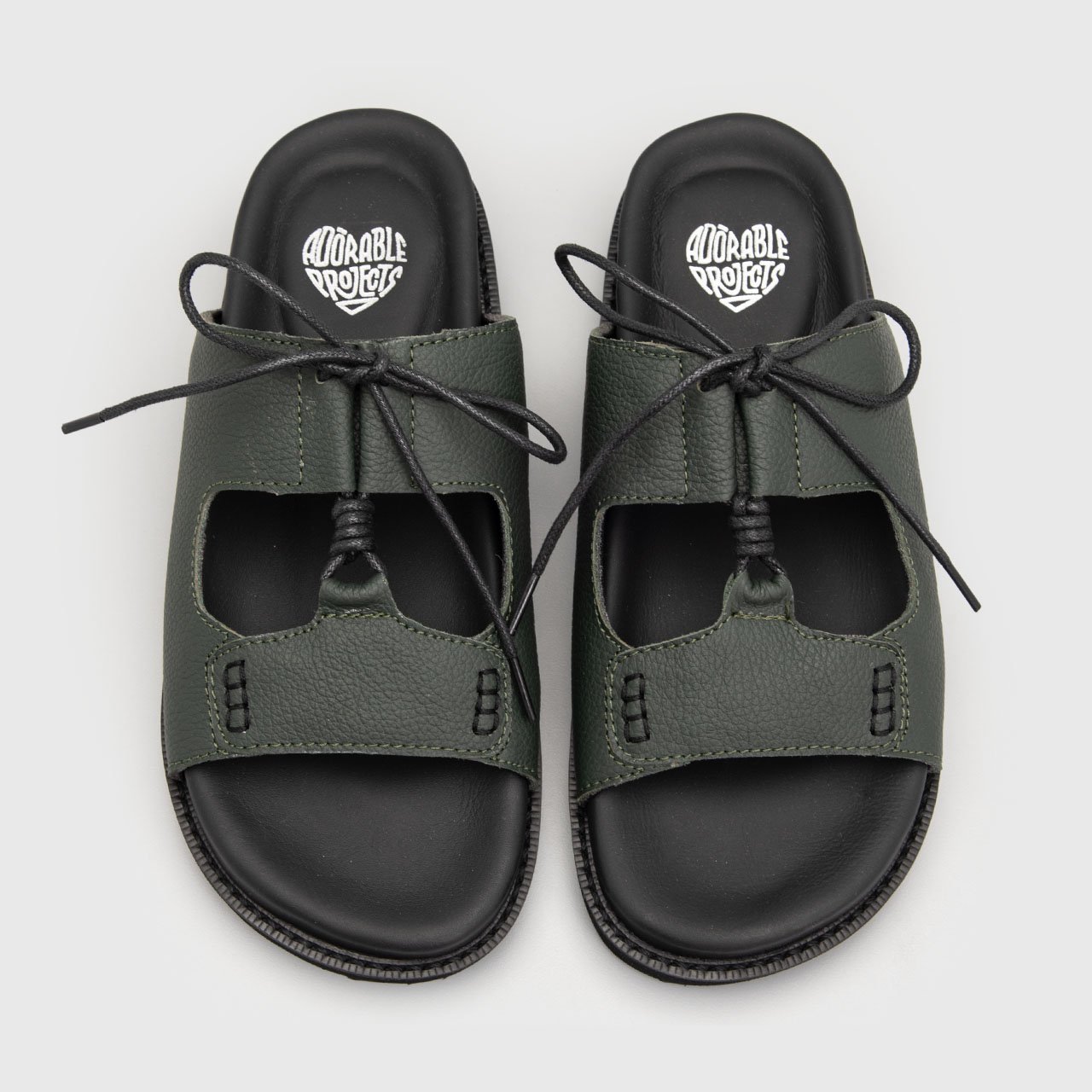 Delephy Sandals Genuine Letaher Olive - Image 6