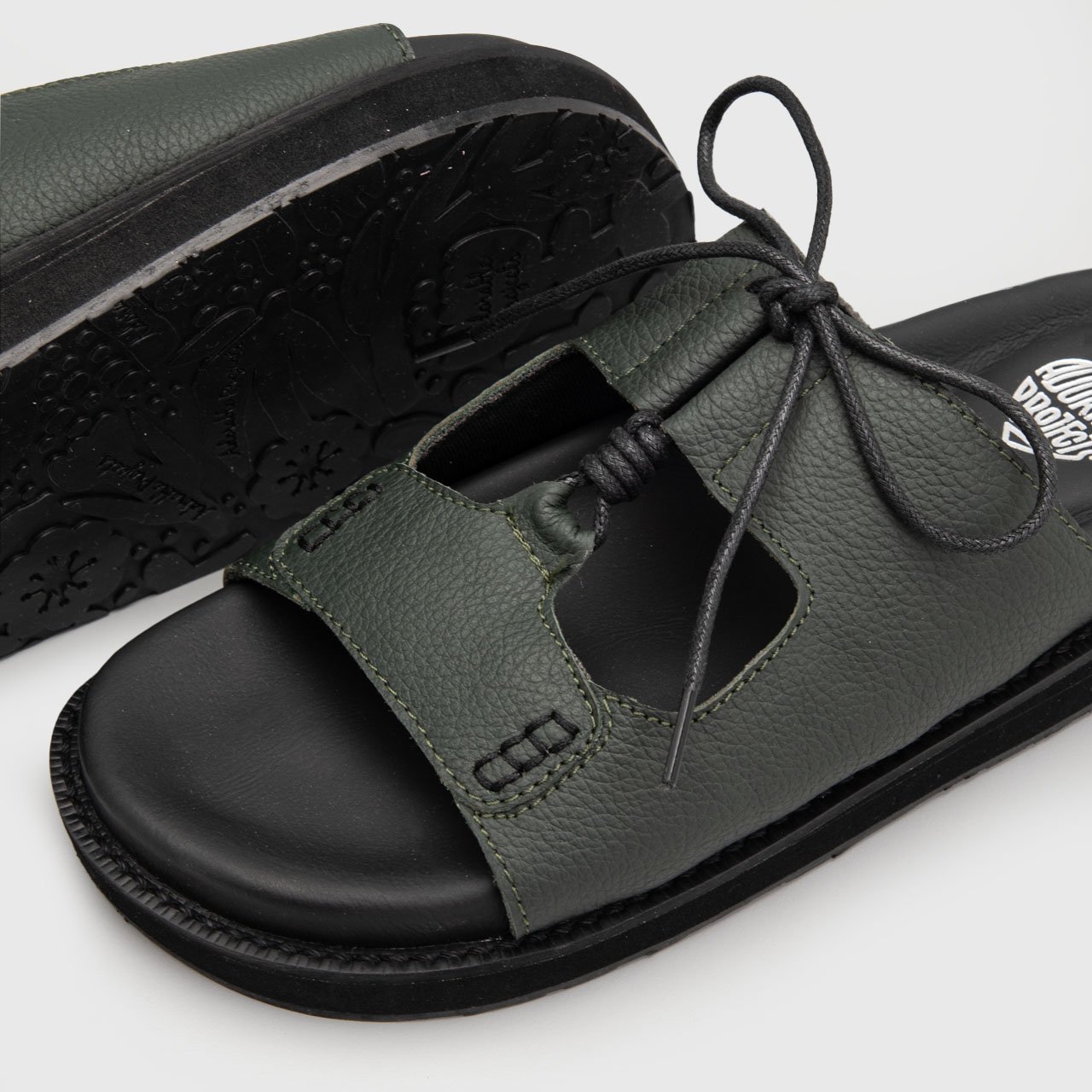 Delephy Sandals Genuine Letaher Olive - Image 7