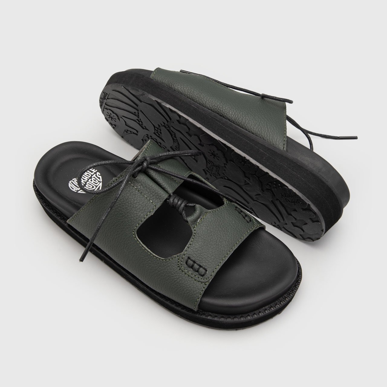 Delephy Sandals Genuine Letaher Olive - Image 5