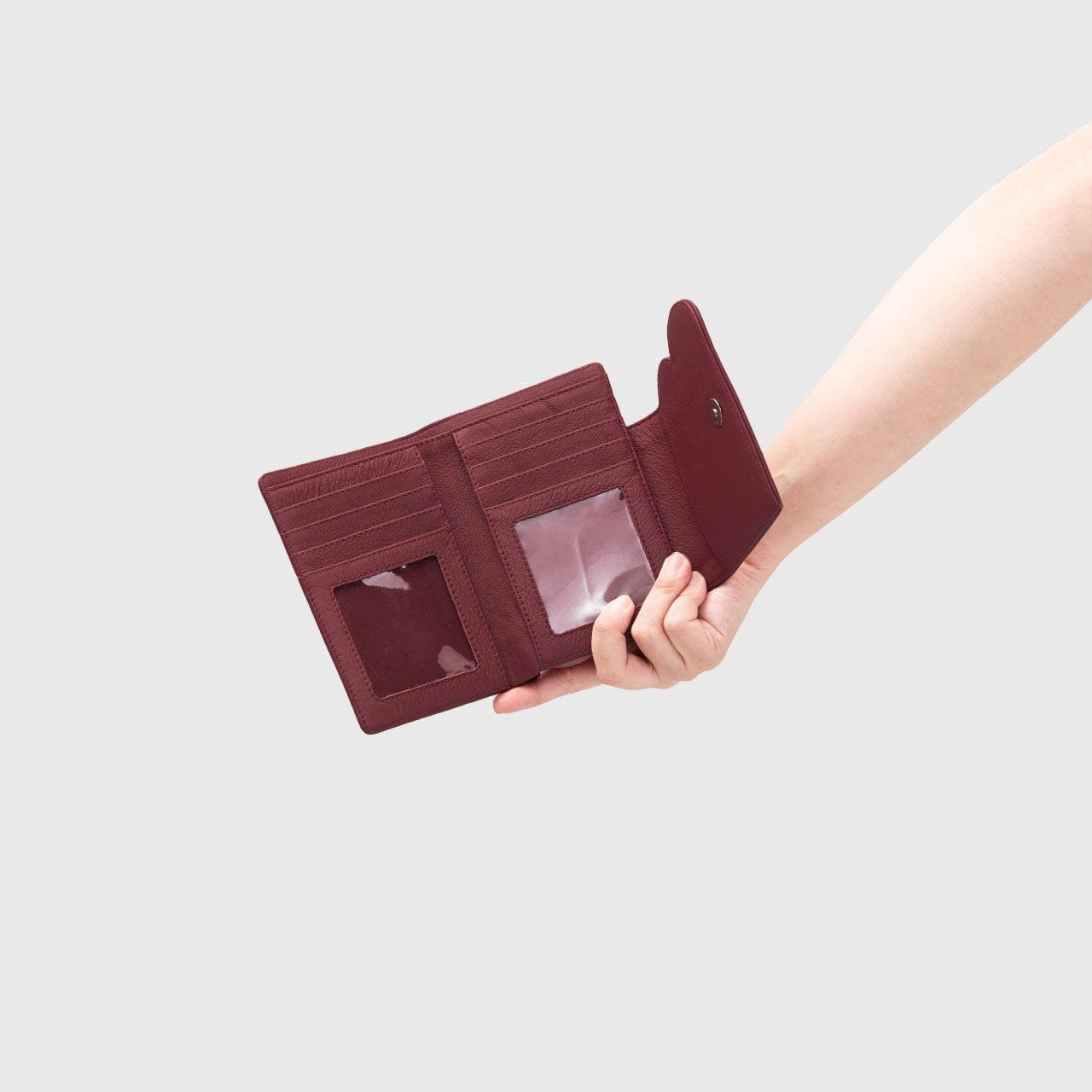 Parsha Wallet Genuine Leather Maroon - Image 3