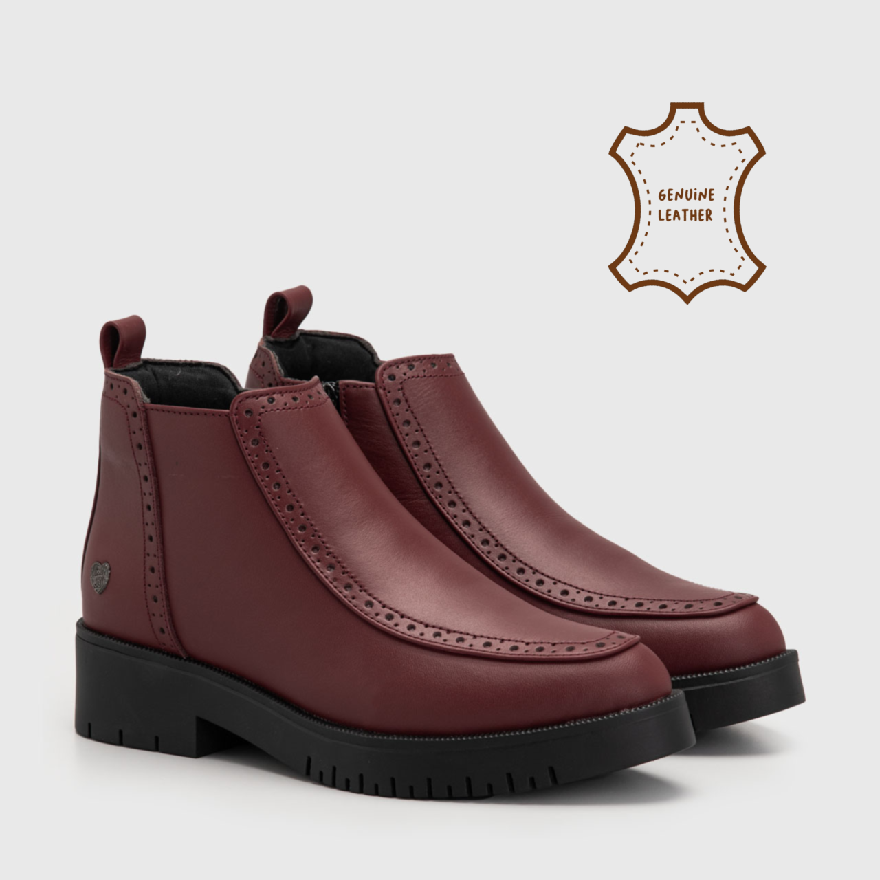 Maree Boots Genuine Leather Maroon