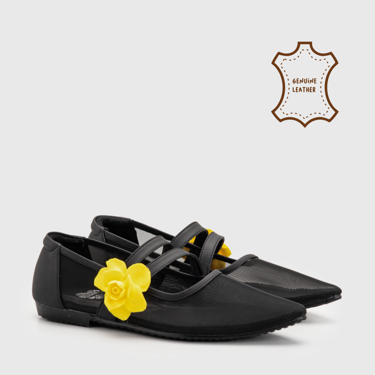 Calanthe Flat Shoes Genuine Leather Black