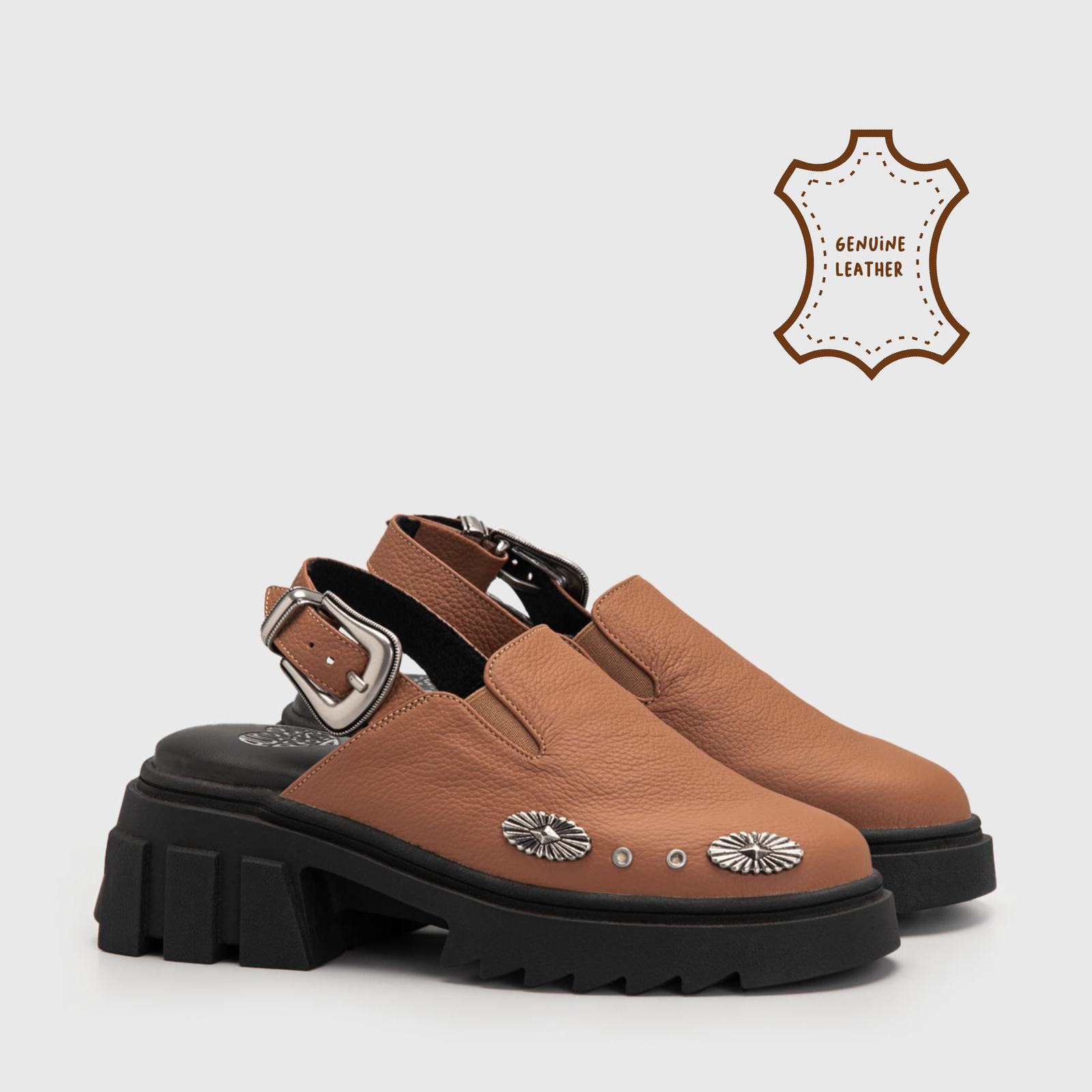 Nobia Platform Genuine Leather Tan