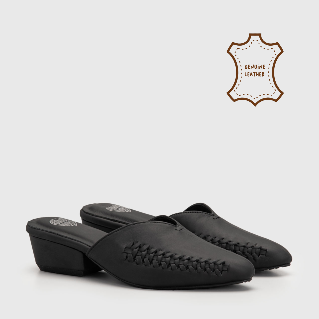 Vena Mules Heels Genuine Leather Black