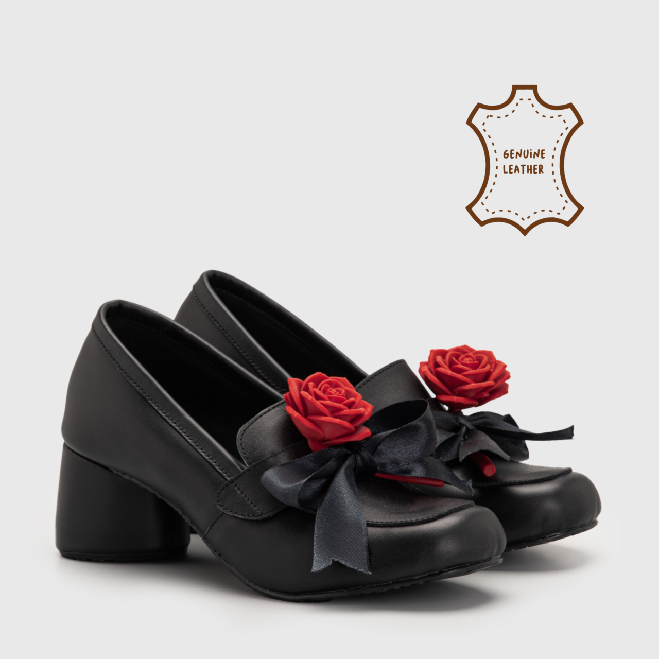 Rosalia Heels Genuine Leather Black