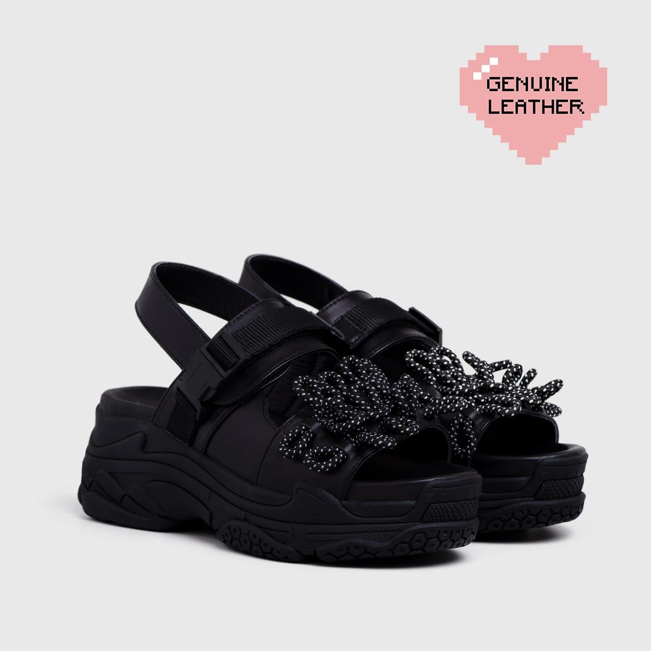 Dooriya Sandals Genuine Leather Black