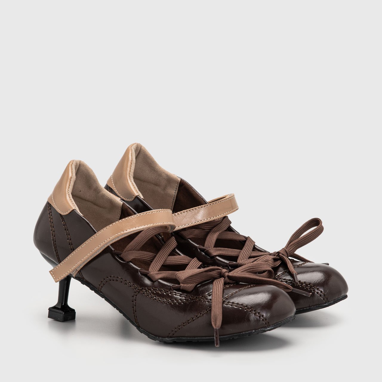 Calcio Mini Heels Brown