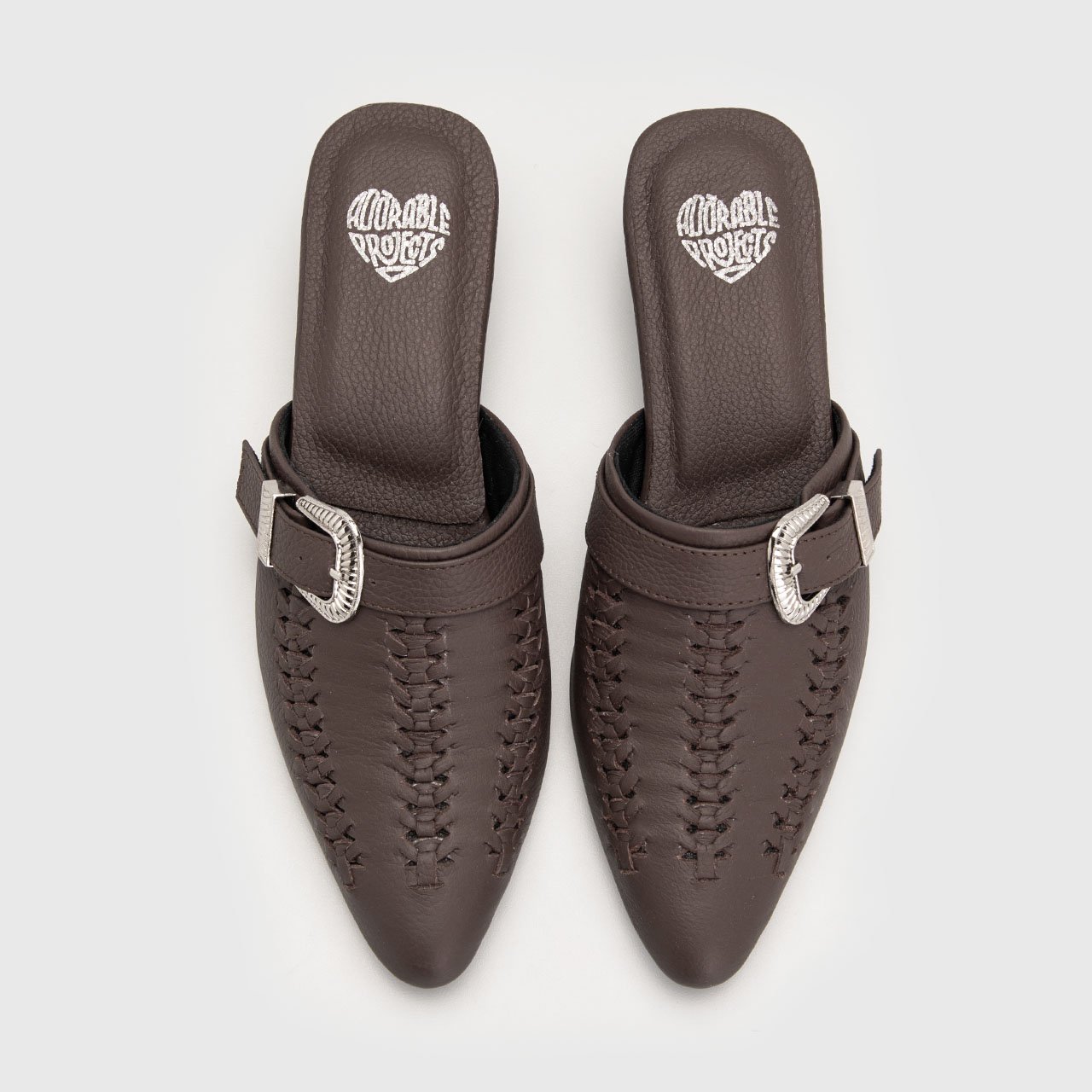 Deanna Mules Heels Genuine Leather Brown - Image 5