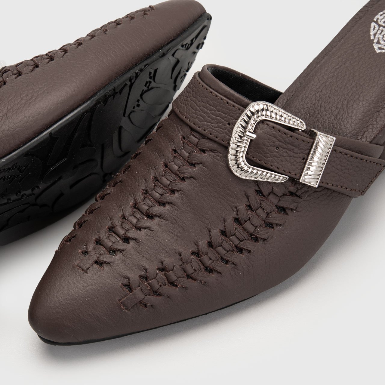 Deanna Mules Heels Genuine Leather Brown - Image 7