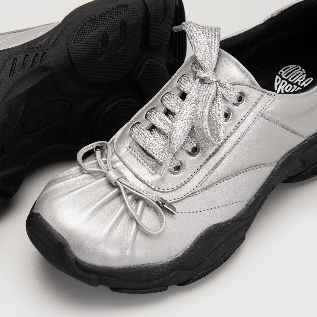 Entra Sneakers Genuine Leather Silver - Image 7