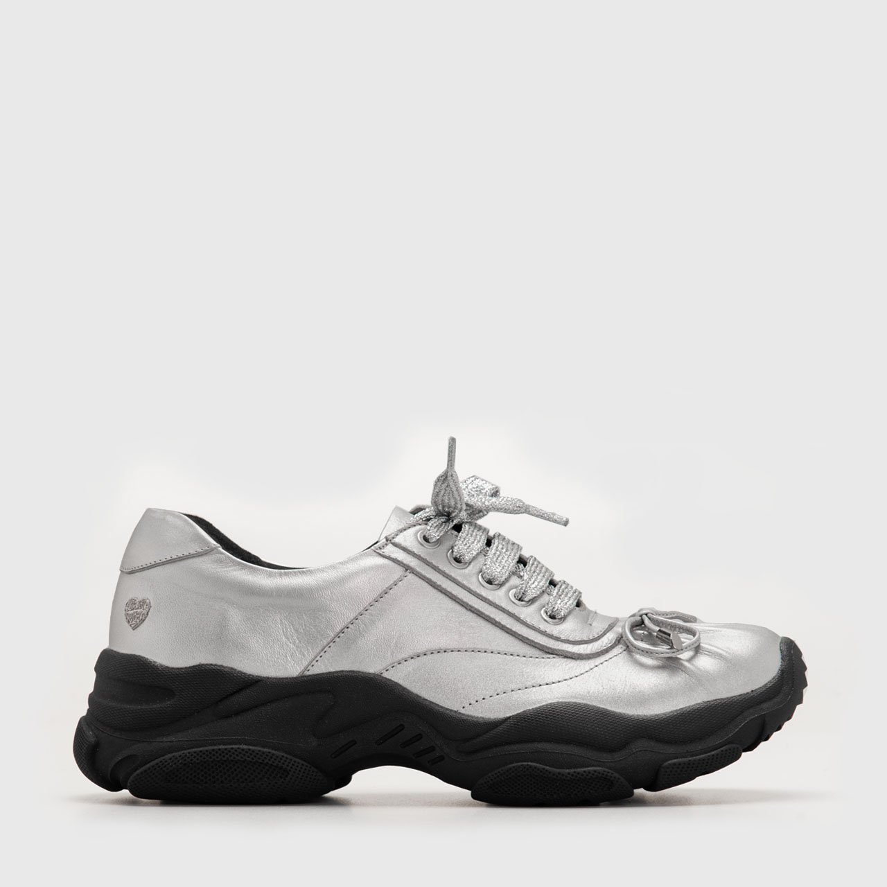 Entra Sneakers Genuine Leather Silver - Image 4