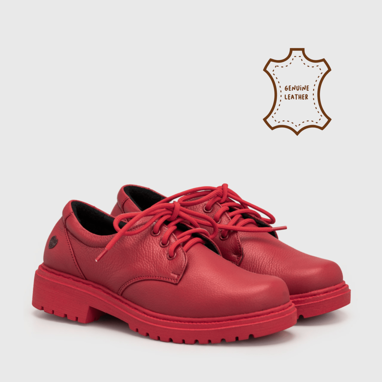 Vailey Oxford Genuine Leather Red