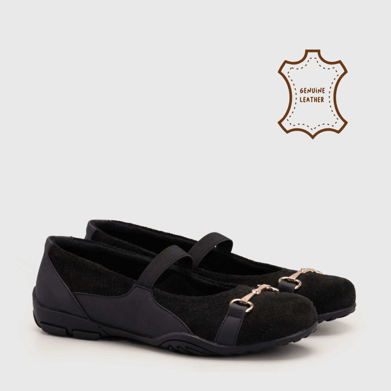 Veticia Flat Shoes Genuine Leather Black