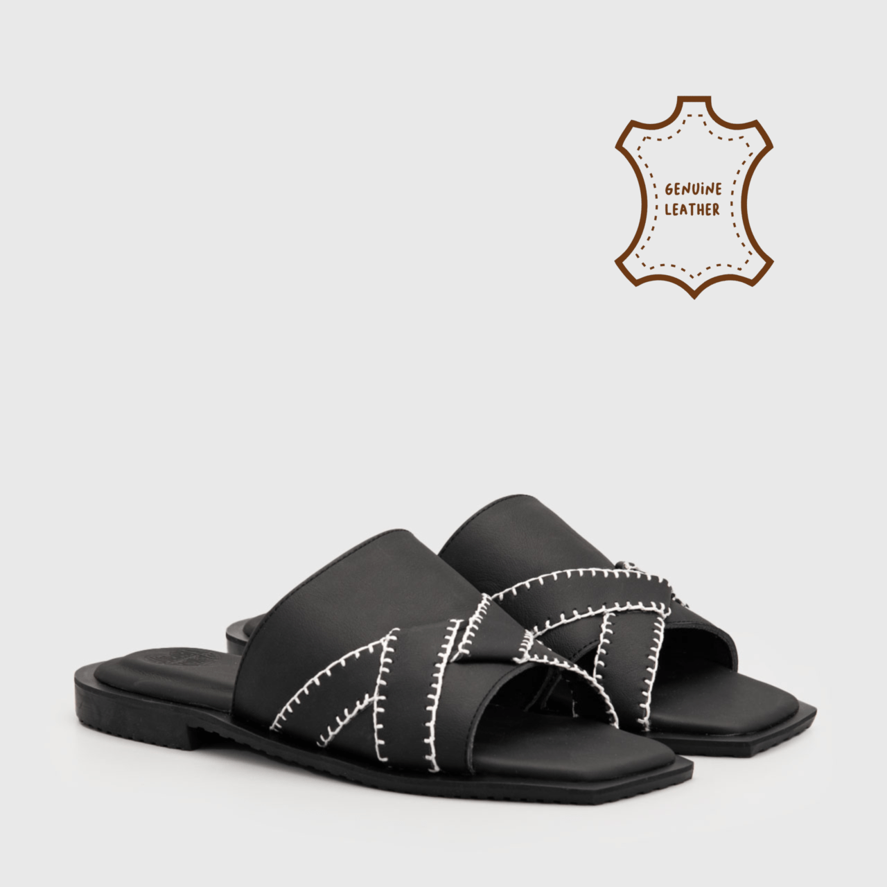 Rynee Sandals Genuine Leather Black