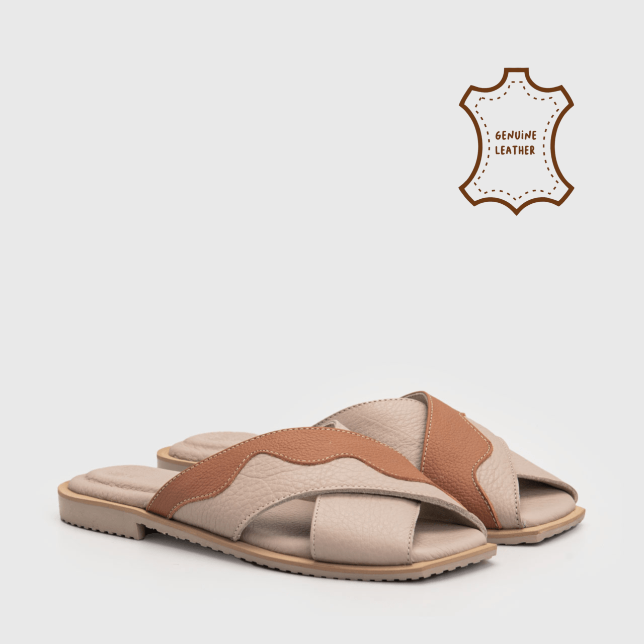 Kaia Sandals Genuine Leather Nude