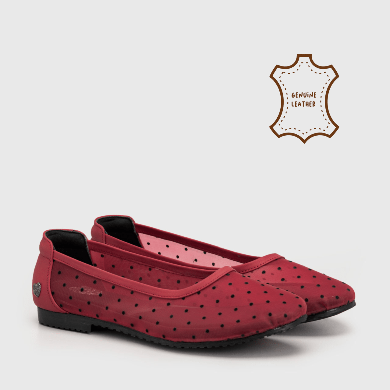 Syafena Flat Shoes Genuine Leather Red