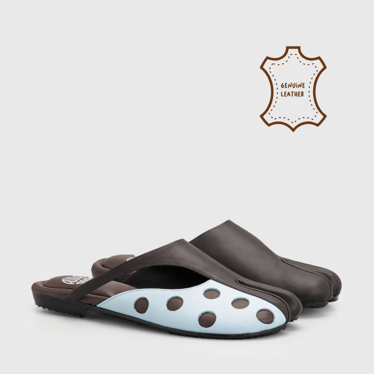 Dolla Mules Genuine Leather Blue